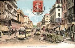 CPA Marseille La Cannebiere Tramway