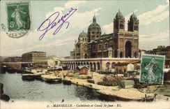 CPA Marseille Cathedrale et Canal St Jean 