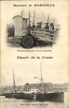 CPA Souvenir de Marseille Embarquement des conscrits En route pour l'Afrique Bateau 