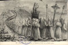 CPA Marseille Procession de Penitents a N D de la Garde 1835