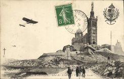 CPA Marseille Salut des aviateurs a Nd de la Garde Avion