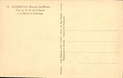 CPA Marseille Vue sur N D de la Garde et le Bassin de Carenage Bateaux