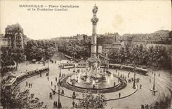CPA Marseille Place Castellane et la Fontaine Cantini