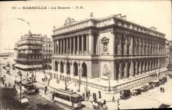 CPA Marseille La Bourse Tramways 