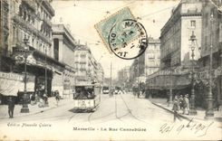 CPA Marseille La rue Cannebiere Tramway Moskoff