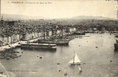 CPA Marseille Perspective du quai du port