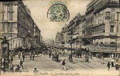 CPA Marseille La Cannebiere vue du cours