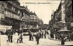 CPA Marseille Rue Cannebiere Tramway