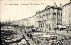 CPA Marseille L'Hotel de ville et le quai du port
