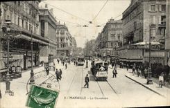 CPA Marseille La cannebiere Tramway