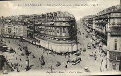 CPA Marseille Rrue de la Republique quai du port