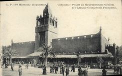 CPA Marseille Exposition coloniale palais du gouvernement general de l'afrique Occidentale Francaise