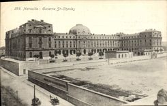 CPA Marseille La Caserne St Charles Militaria