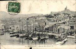 CPA Marseille quai de rive Neuve Bateaux 