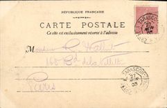 Barco de Marsella de la POSTAL de la VENDIMIA del pecado que vuelve al barco portuario