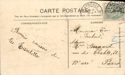 Casa colonial de la exposición de Marsella de la POSTAL de la VENDIMIA de Congo