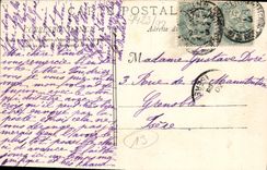 POSTAL Marsella interior de la VENDIMIA de los barcos de navegación portuarios