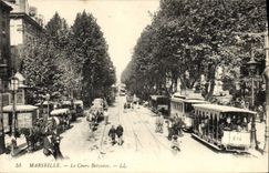 CPA Marseille Le Cours Belzunce Tramway