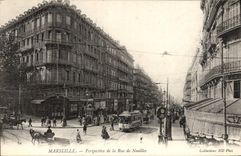 CPA Marseille Perspective de la rue de Noailles Tramway