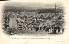 CPA Marseille Passerelle de l'ascenseur de notre dame de la garde