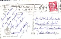 CPA Marseille Sur les routes du ciel vue generale du chateau d'if et des iles du Frioul