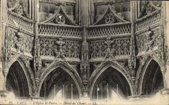 CPA Caen Eglise Saint Pierre Detail du choeur
