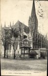 CPA Caen Eglise Saint Pierre et l'abside Publicite Chocolat Menier 
