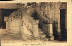 VINTAGE POSTCARD Caen Staircase of the Church St Saver