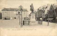VINTAGE POSTCARD Caen the Statue of Beaumont and the Place Saint