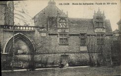 VINTAGE POSTCARD Caen Museum of the Antique dealers Frontage of 15th