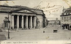 VINTAGE POSTCARD Caen the Palate of Justice and the Fontenelle Place