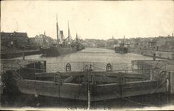VINTAGE POSTCARD Caen the Basin Boats