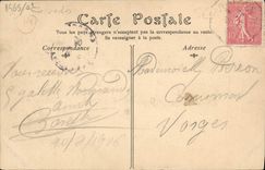 POSTAL Caen de la VENDIMIA la calle de la casa de la cárcel sabida en fecha Quatrans y Clocher del Saint Pierre