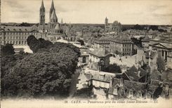 Panorama de Caen de la POSTAL de la VENDIMIA tomado del viejo Etienne Saint