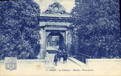 CPA Caen Le Chateau Entree Pont Levis
