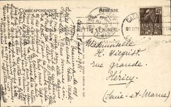 Ataque frontal del St Pedro de la iglesia de Caen de la POSTAL de la VENDIMIA