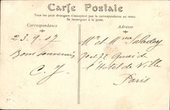 Estribillo de Caen de la POSTAL de la VENDIMIA del Saint Pierre vista del castillo