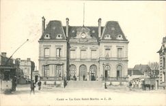 VINTAGE POSTCARD Caen Train station Holy Martin