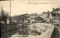 CPA Caen Les Halles et Marches Couverts 