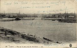 POSTAL Caen de la VENDIMIA vista en el puente tomado de Montalivet