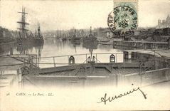 POSTAL Caen de la VENDIMIA las cerraduras de los barcos del puerto