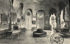 POSTAL Caen de la VENDIMIA la abadía de Malherbe de la universidad con los hombres el cuarto que visita