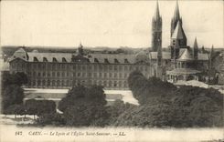 POSTAL Caen de la VENDIMIA la universidad y de la iglesia el ahorrador Saint