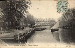 Bordes de la POSTAL de la VENDIMIA de Orne en la escuela de la natación