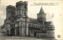 POSTAL Caen de la VENDIMIA la abadía con la iglesia de las señoras de la trinidad