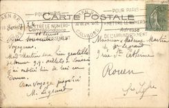 Abadía Saint vieja de Etienne de la iglesia de Caen de la POSTAL de la VENDIMIA con el ataque frontal occidental de los hombres