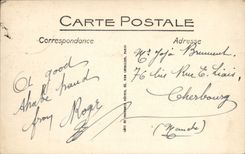 Vuelta de Caen de la POSTAL de la VENDIMIA del señorío viejo de los soldados de Nollent