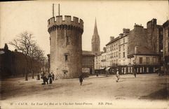 POSTAL Caen de la VENDIMIA la torre el rey y el Saint Pierre de la Campana-torre