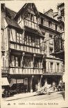 VINTAGE POSTCARD Caen Old woman House Street St Jean