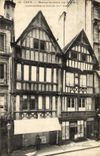 VINTAGE POSTCARD Caen old Houses street St Pierre Levrard